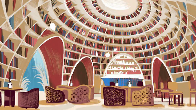 루이비통이 선보이는 미식 공간 '르 카페 루이비통(Le Caf Louis Vuitton). 루이비통