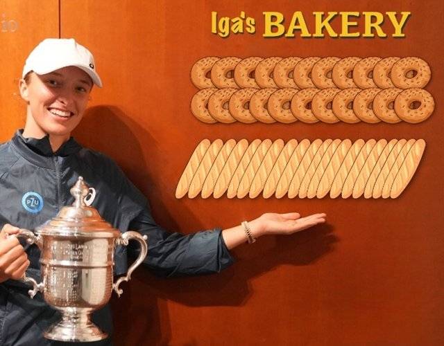 이가 시비옹테크 승리 기록을 빵에 비유한 팬 아트. 소셜미디어 캡처