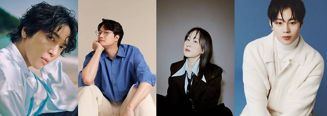 (왼쪽부터)정용화, 이장원, 선우정아, 하성운. (사진=FNC엔터테인먼트, 안테나, CAM, 빅플래닛메이드엔터 제공)