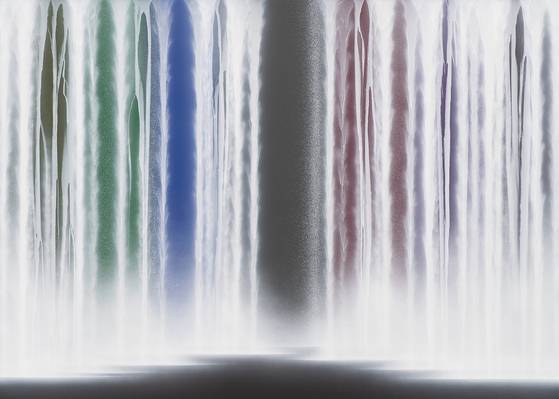 "Waterfall on Colors" (2023) by Hiroshi Senju [SUNDARAM TAGORE GALLERY/ KIAF]