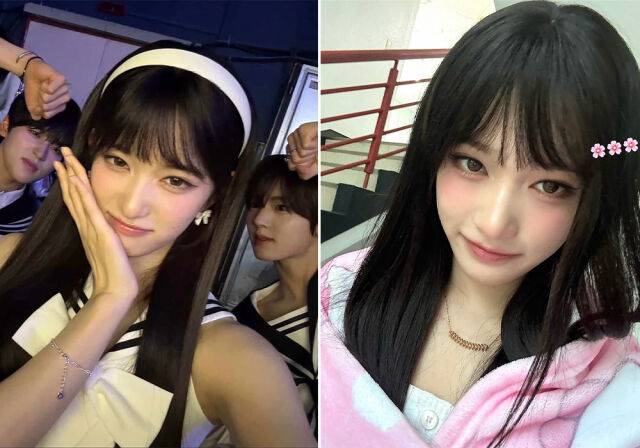 아이브 이서가 인기가요 MC 비하인드 사진을 공개했다./이서 인스타그램