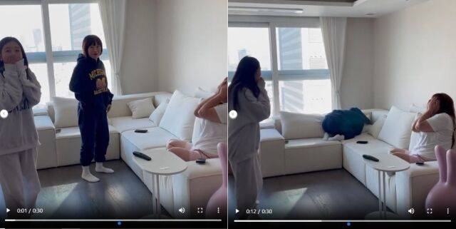 동료 개그우먼 김민경, 박소영, 오나미가 성현주의 임신 사실을 듣고 오열하고 있다. /성현주 소셜미디어