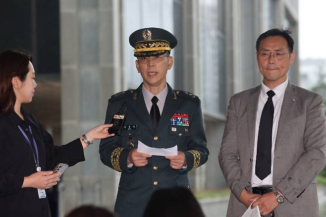 내란특검 출석하는 김용대 드론작전사령관. 연합뉴스