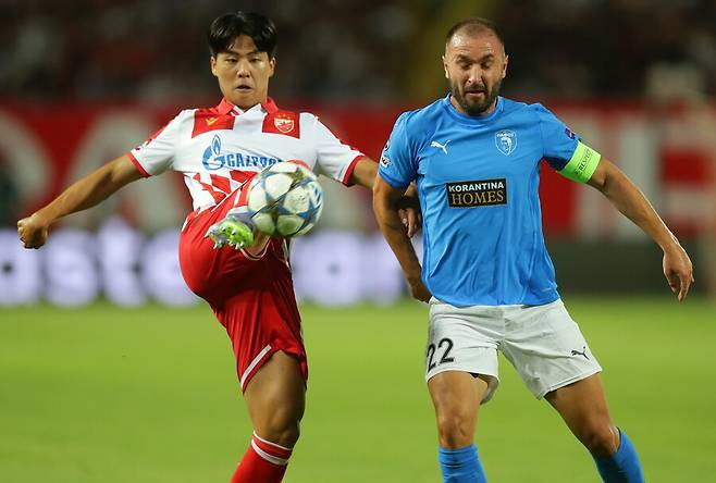 ▲ UEFA 챔피언스리그 플레이오프 1차전에서 풀타임을 뛴 설영우 ⓒ연합뉴스/EPA