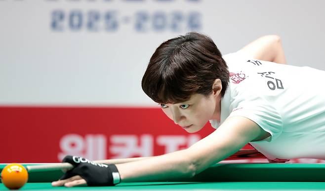 크라운해태 임정숙의 샷 장면. 사진제공=PBA