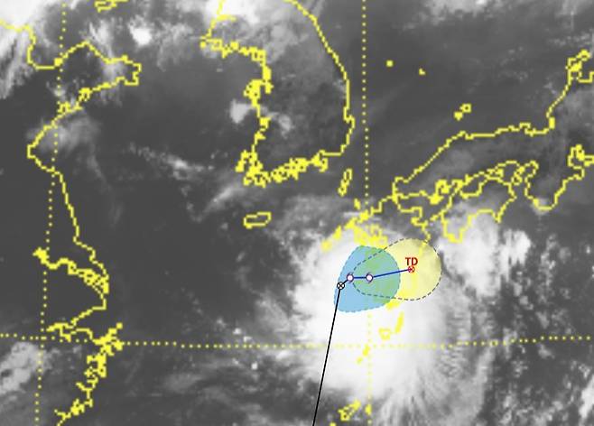 제12호  태풍 링링 예상 진로 위성 사진 (기상청 제공)