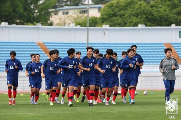 지난 5월 강원도 원주에서 진행된 국내 소집 훈련 당시 남자 U-20 대표팀 / 사진=대한축구협회 제공