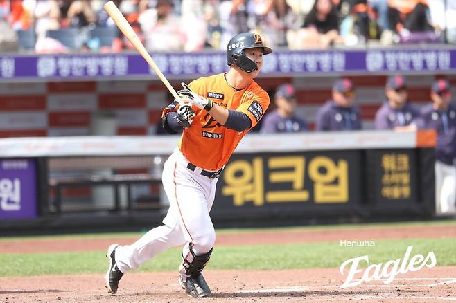 ▲ 올 시즌 기대와 달리 1군 활용폭을 넓히지 못한 김인환 ⓒ한화이글스