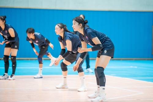 훈련하는 한국도로공사 선수들 [한국도로공사 배구단 제공. 재판매 및 DB 금지]