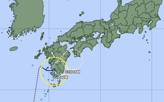태풍 '링링' 예상 경로 [일본 기상청 홈피 캡처, DB화 및 재배포 금지]