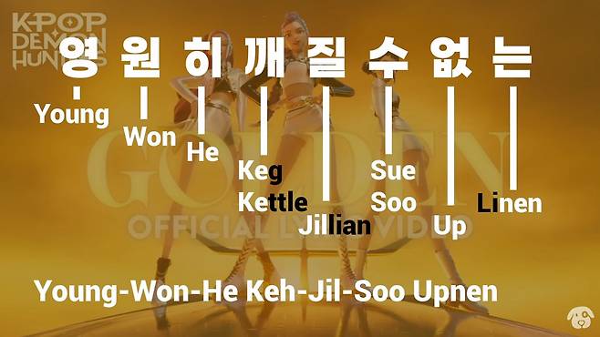 넷플릭스 애니메이션 ‘케이팝 데몬 헌터스’ OST ‘골든’의 한국어 가사를 배우려는 외국인 열풍이 일고 있다. 사진=레딧(Reddit)