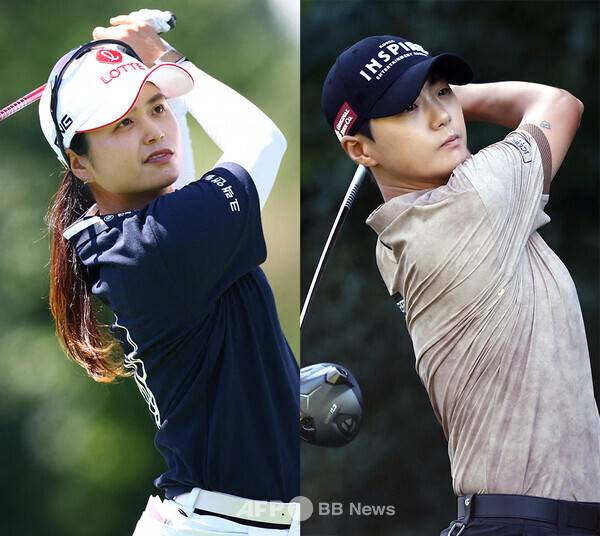 2025년 미국여자프로골프(LPGA) 투어 캐나다 CPKC 여자오픈에 출전한 최혜진, 박성현 프로. 사진제공=ⓒAFPBBNews = News1 (사진을 무단으로 사용하지 마십시오.)