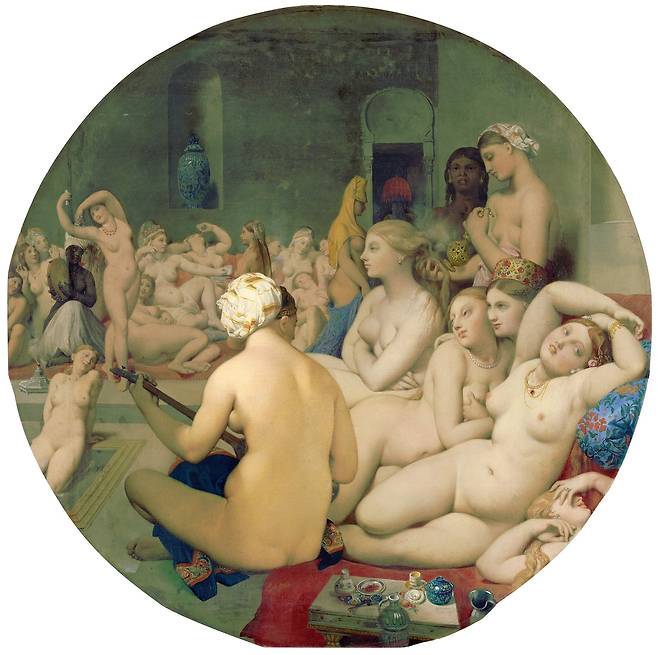 장-오귀스트-도미니크 앵그르, 터키탕, 1862, 캔버스에 유채, 108x110cm, 루브르 박물관