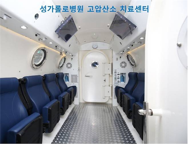 전남 순천시 성카톨로병원 내 12인용 다인실 고압산소치료 챔버. /성카톨로병원 누리집