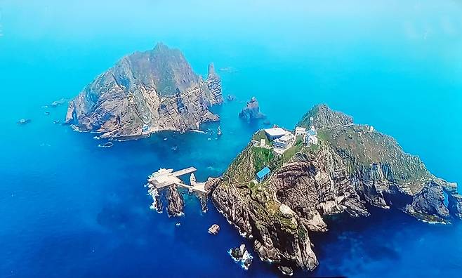 하늘에서 본 울릉독도. /김두한 기자