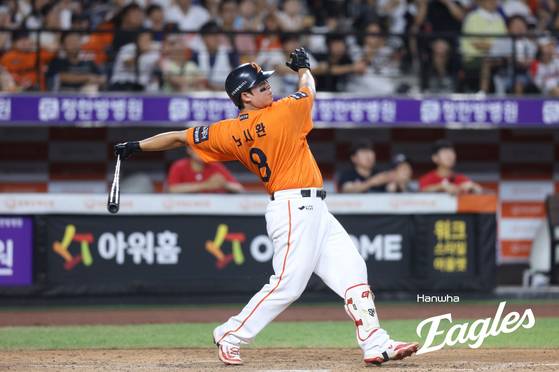 24일 대전 SSG전에서 승리의 주역으로 활약한 한화 노시환. 사진 한화 이글스