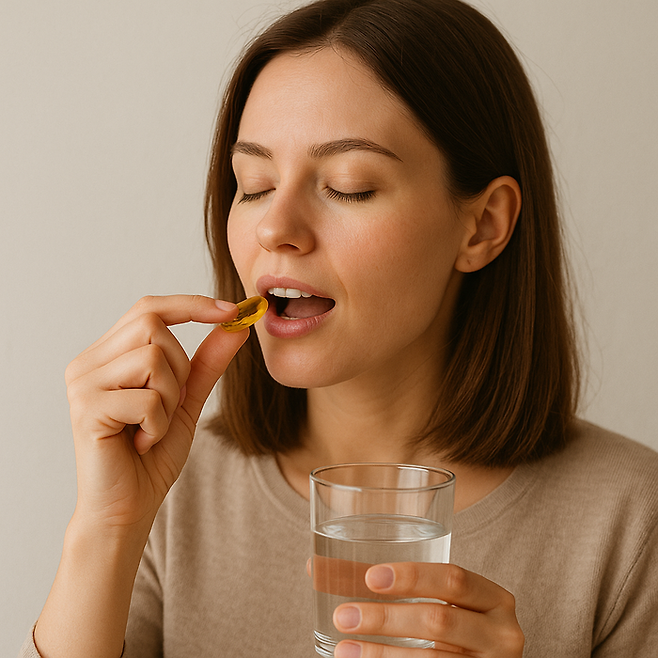 영양제 섭취하는 사람 이미지. 사진=챗GPT