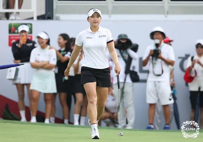 18번 홀 이글 성공 후의 김민솔 [KLPGA 제공. 재판매 및 DB 금지]