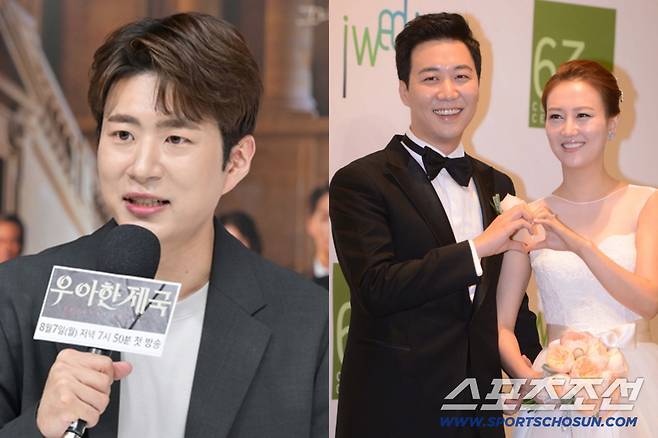 김진웅 KBS 아나운서, 도경완, 장윤정(왼쪽부터). 사진 제공=KBS, 스포츠조선DB