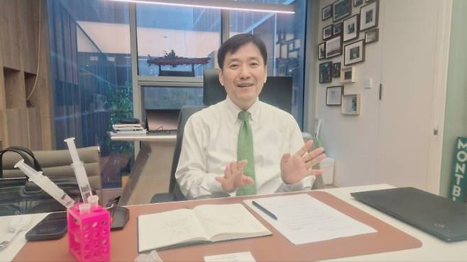 주지현 입셀 대표가 인터뷰 질문에 답변하고 있다.&nbsp;박정연 기자 hesse@donga.com