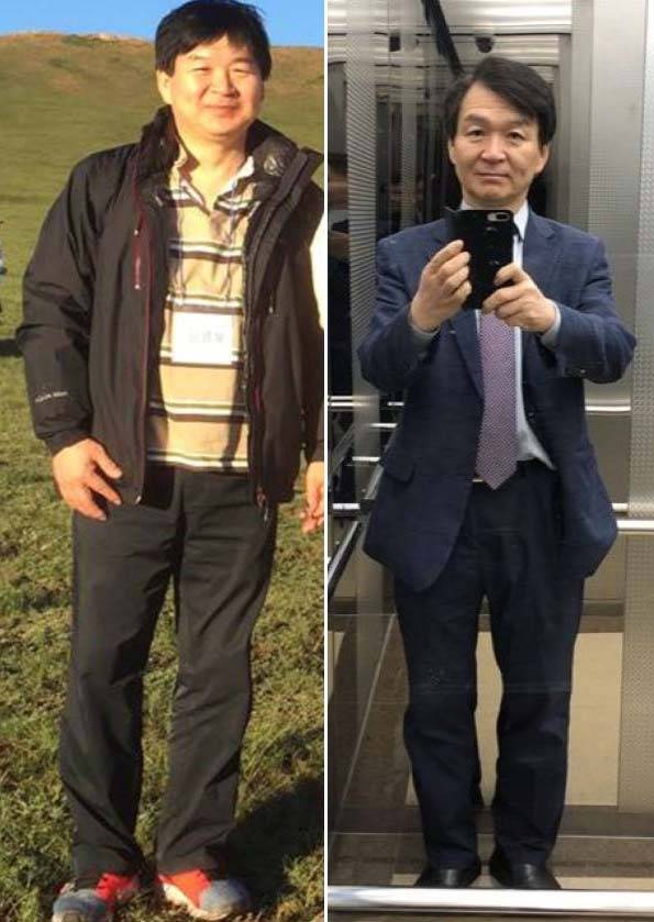 김영보 교수의 다이어트 전(왼)과 후(오)./사진=김영보 교수