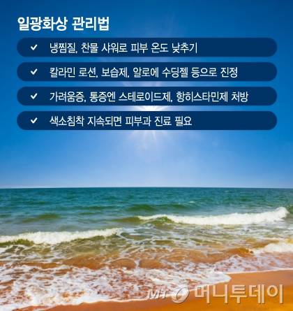 일광화상 관리법/그래픽=이지혜 디자인 기자, 이미지=게티이미지뱅크