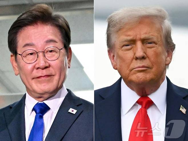 이재명 대통령과 도널드 트럼프 미국 대통령. 양국 정상은 오는 25일(현지시간) 미국 워싱턴DC 백악관에서 정상회담을 가질 예정이다. 2025.08.22. ⓒ AFP=뉴스1