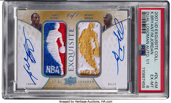 ‘2007-08 어퍼덱 익스퀴짓 시리즈 조던&브라이언트 듀얼 로고맨 사인 카드’ [헤리티지 옥션 캡처]