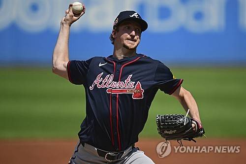 애틀랜타 브레이브스 유니폼을 입고 투구 중인 에릭 페디 [연합뉴스 제공]