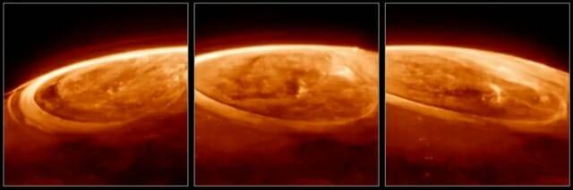 2023년 제임스 웹 우주 망원경이 촬영한 목성의 오로라(출처=NASA, ESA, CSA, Jonathan Nichols(레스터 대학), Mahdi Zamani(ESA/Webb))