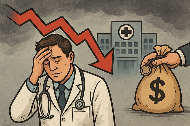 불공정한 보상에 필수의료 외면, 의사인력 수급 불균형 등의 키워드로 AI가 생성한 이미지. [챗GPT]