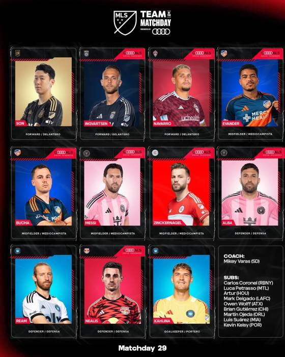 미국 메이저리그 사커(MLS)가 19일(한국시간) 공식 홈페이지를 통해 공개한 29라운드 팀 오브 더 매치데이. 윗줄 왼쪽에 위치한 손흥민. /사진=미국 메이저리그 사커(MLS) 공식 사회관계망서비스(SNS)