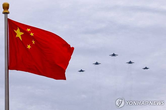중국의 제2차 세계대전 승전 80주년 기념 열병식 예행연습 [로이터 연합뉴스 자료사진. 재판매 및 DB 금지]