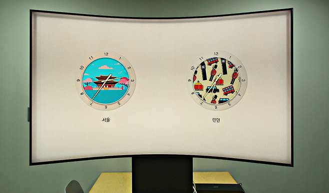 ▲ 해외 시간과 비교하여 보여주는 이미지도 보여줍니다. 디스플레이 도구로서도 100점! (클릭 시 확대됩니다)