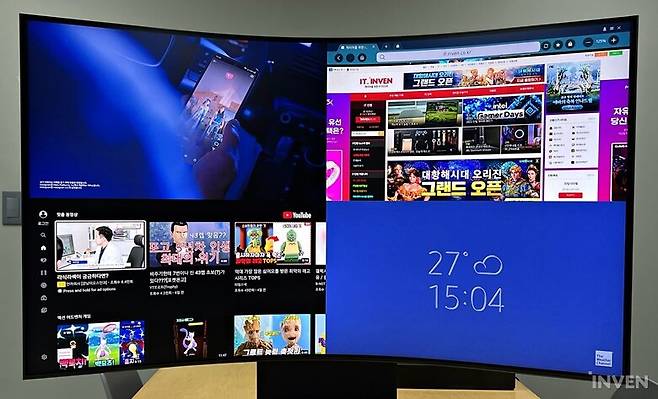 ▲ 가로 모드는 4개의 화면까지 띄울 수 있습니다