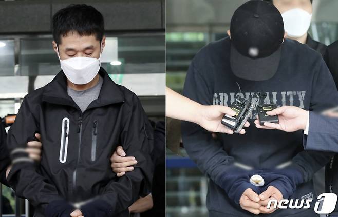 대전 국민은행 권총 강도 살인 사건의 피의자 이승만(왼쪽)과 이정학이 검찰로 송치되고 있다/사진=뉴스1