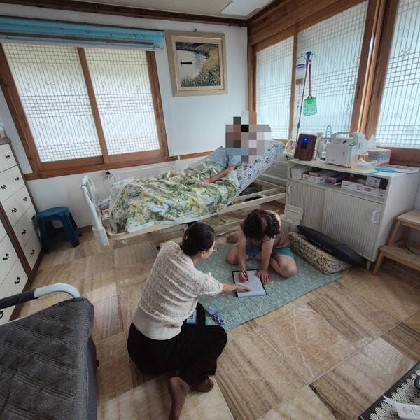 와상 장애인 실태조사 모습 /하동군