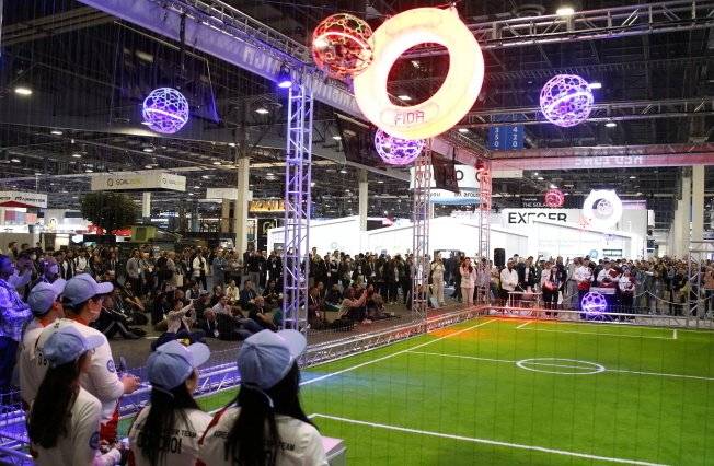 미국 라스베이거스에서 개최된 드론축구 시범경기 자료사진. 전주시 제공