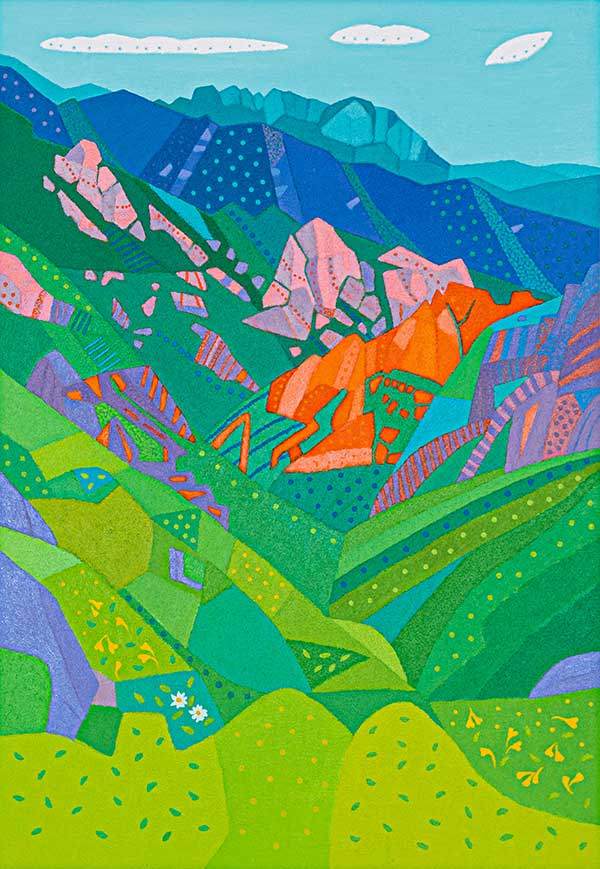 설악산 공룡능선에서 본 울산바위. 162.2×112cm, 혼합재료.
