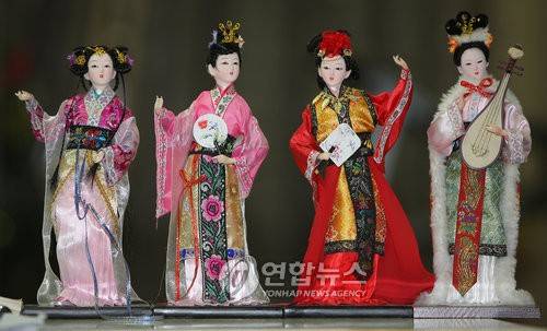 중국 4대 미녀. 왼쪽부터 초선, 서시, 양귀비, 왕소군 [연합뉴스 자료사진]