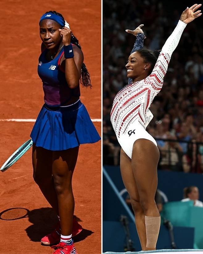 미국 대표하는 여성 스포츠 스타인 코코 고프와 시몬 바일스. 사진/ESPN