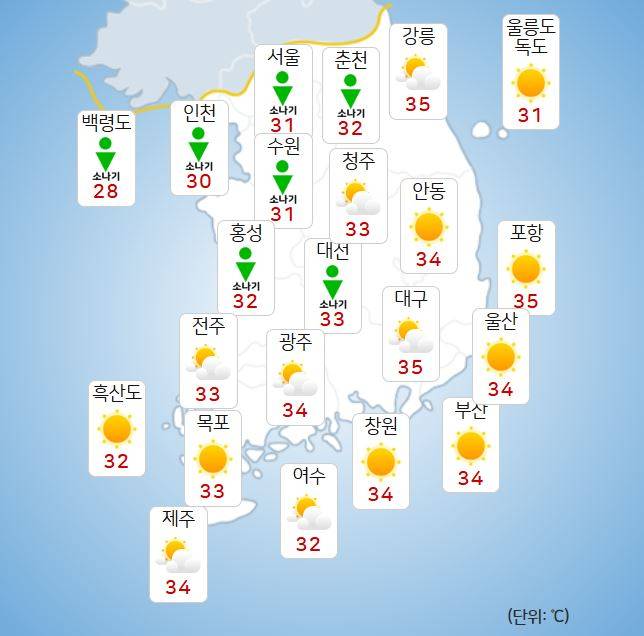 ⓒ기상청: 오늘(29일) 날씨
