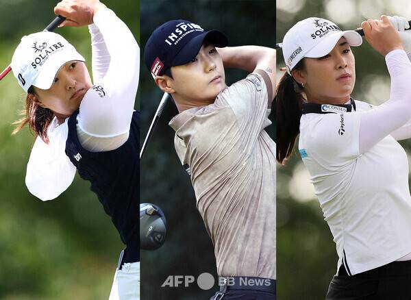 2025년 미국여자프로골프(LPGA) 투어 FM 챔피언십에 출전한 고진영, 박성현, 윤이나 프로. 사진제공=ⓒAFPBBNews = News1 (사진을 무단으로 사용하지 마십시오)