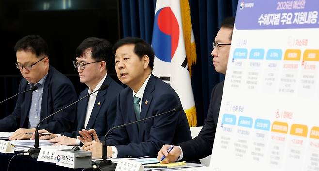 구윤철 경제부총리 겸 기획재정부 장관이 지난 28일 세종시 정부세종청사 중앙동에서 열린 2026년 예산안 및 2025-2029 국가재정운용계획을 발표하고 있다.(ⓒ뉴스1, 무단 전재-재배포 금지)