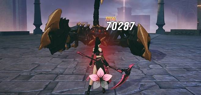 ▲ 기본 궁극기로 떨어지는 꽃잎을 얻은 뒤 강화 스킬을 사용할 수 있다