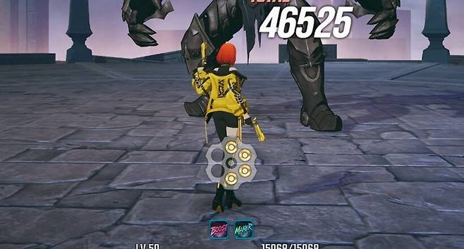 ▲ 일반 스킬로 매그넘 탄환을 얻고 강화 코어로 쏟아내는 것이 기본 매커니즘