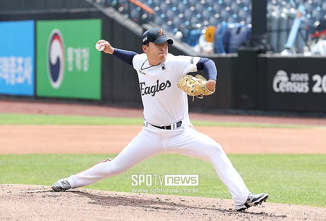 ▲ 전역 후 좋은 평가를 받으며 1군 합류 여부가 관심을 모으고 있는 강재민 ⓒ곽혜미 기자