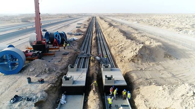 대한전선이 중동에서 진행하는 초고압 전력망 턴키 공사 현장./사진=대한전선