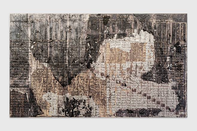 기차시간표를 재구성해 600만명 흑인들의 대이주를 시각화한 ‘공기가 다 닳아 있었다\', 2025., 아모레퍼시픽 미술관 제공