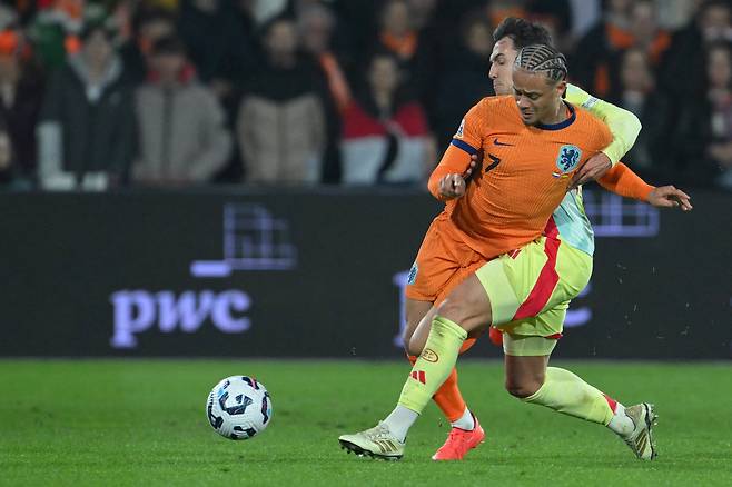 네덜란드 국가대표 사비 시몬스. [AFP=연합뉴스]